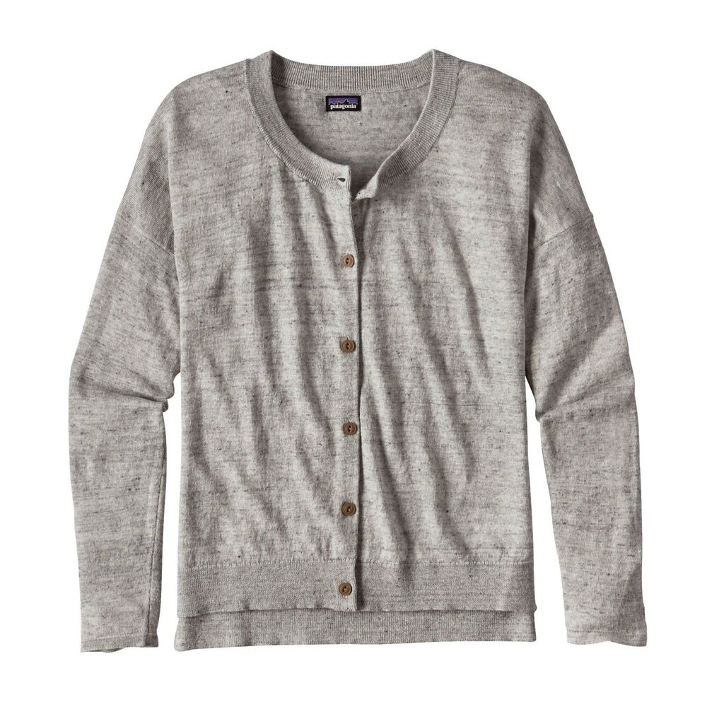 Patagonia Linen Cardigan Heather Gray Size Medium Breathable Outdoors Button Up